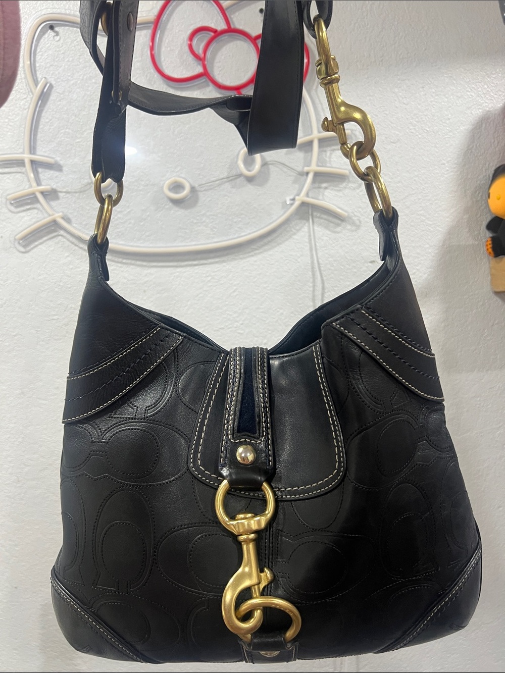 Coach Hampton Embossed Signature Logo Hobo VTG 2006
